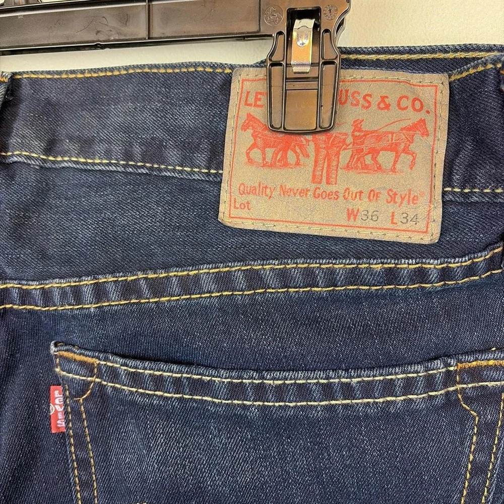 Levis Type 1 Real Loose Jeans Mens 36x34 Blue Relaxed Straight Denim‎ Dark Wash